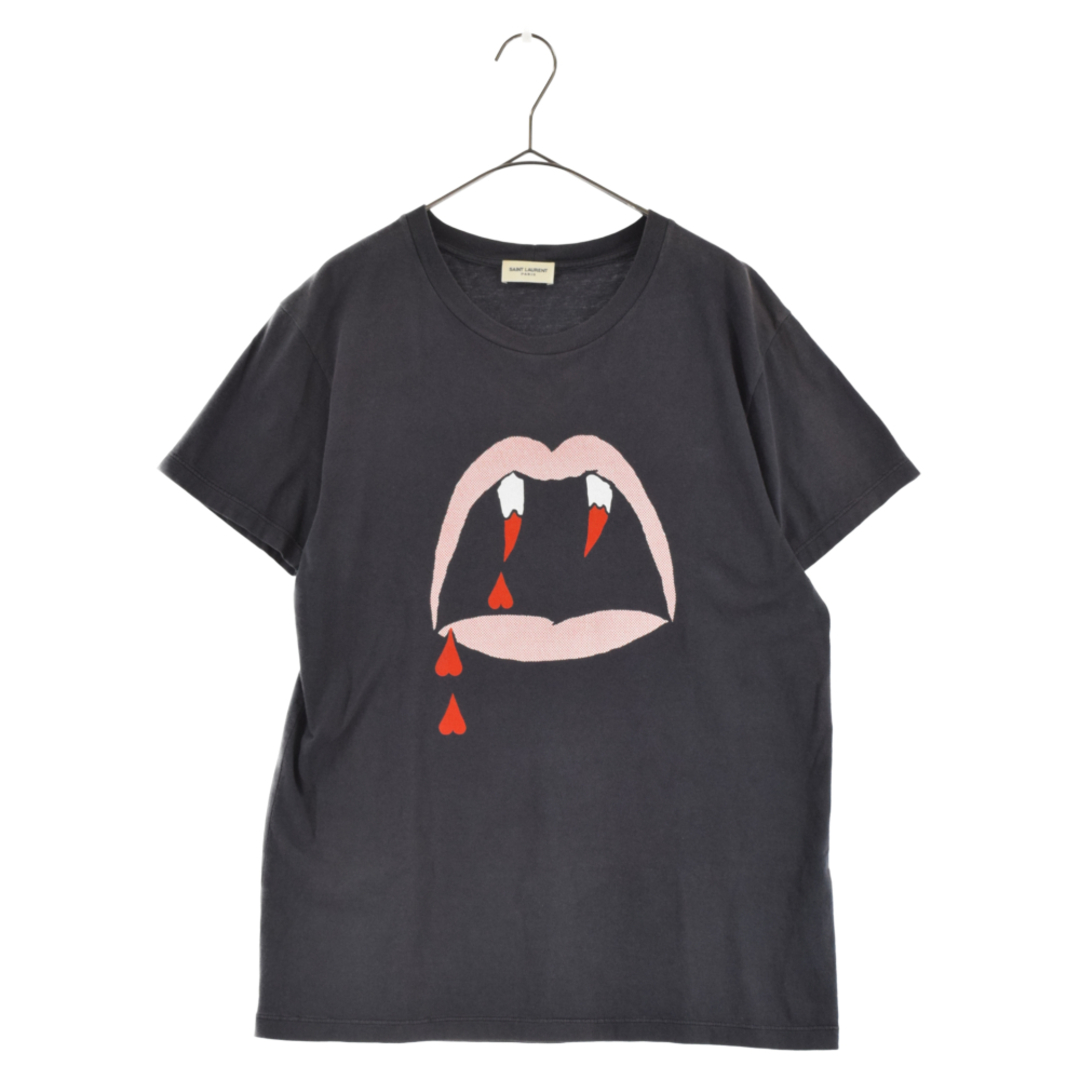 SAINT LAURENT PARIS サンローランパリ 16SS ブラッドラスターヴァンパイアプリント半袖Tシャツ ブラック 378983 Y2YC1