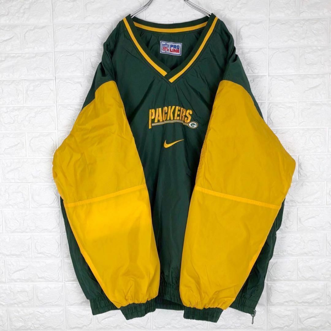 nike NFL Packers パッカーズ　ナイロンジャケット　刺繍ロゴ