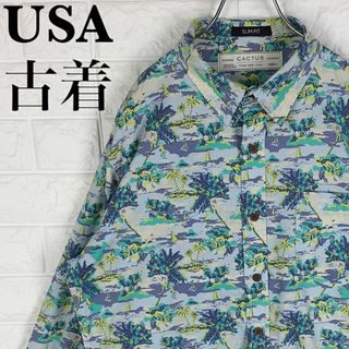 USA古着 ヴィンテージ アロハ 総柄シャツ ビッグシルエット 2XL ゆるだぼ(シャツ)