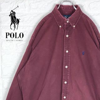 ラルフローレン(Ralph Lauren)のラルフローレン 超ゆるだぼ 長袖ドレスシャツ 刺繡ロゴ 綿100% ボタンダウン(シャツ)