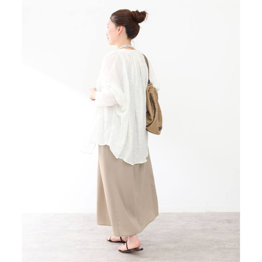 IENA Linen Gauze オーバーサイズシャツ　バックギャザーシャツ