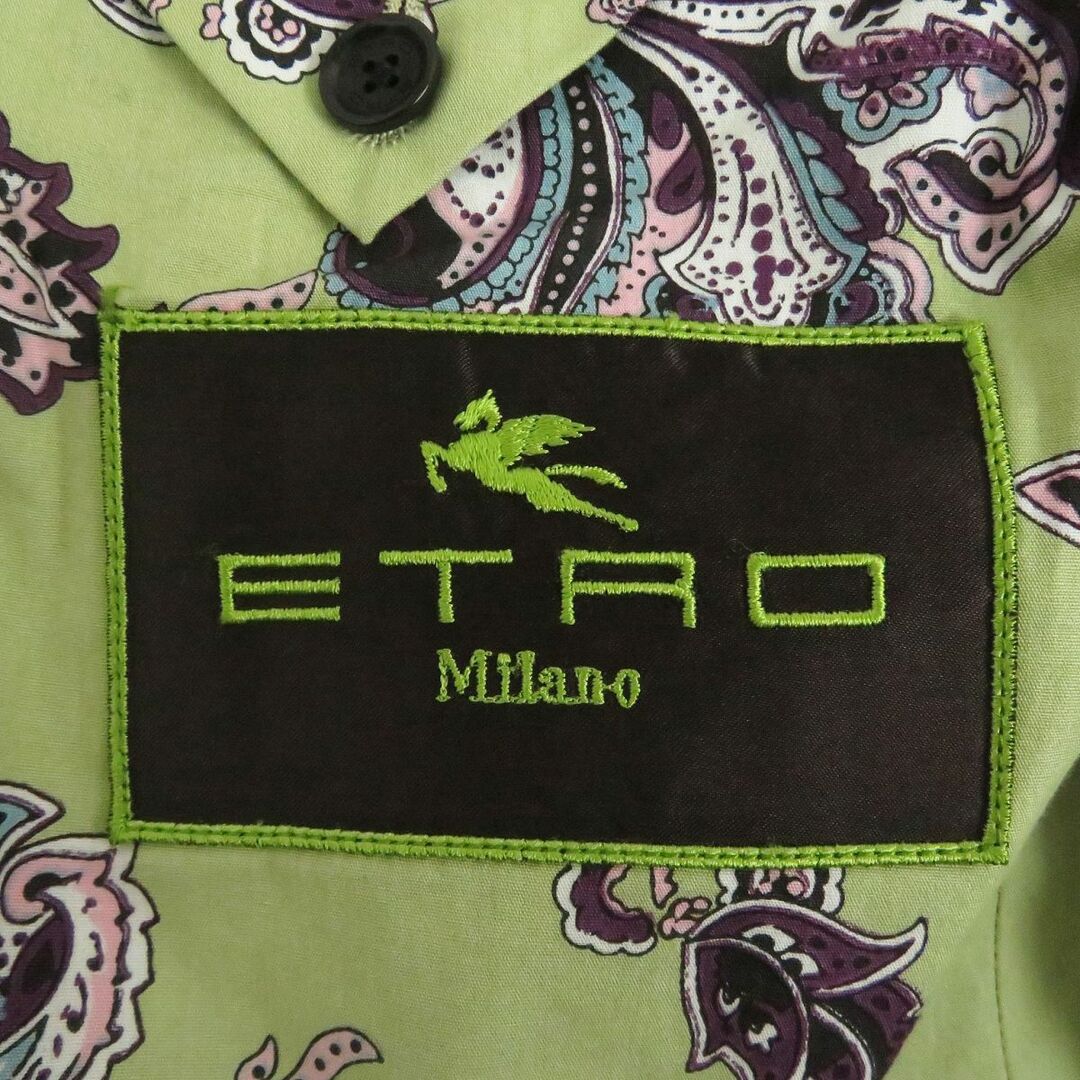 美品□ETRO/エトロ 裏地ペイズリー柄 ウール シングル テーラードジャケット/ブレザー ダークネイビー 50 イタリア製 正規品 メンズ 5