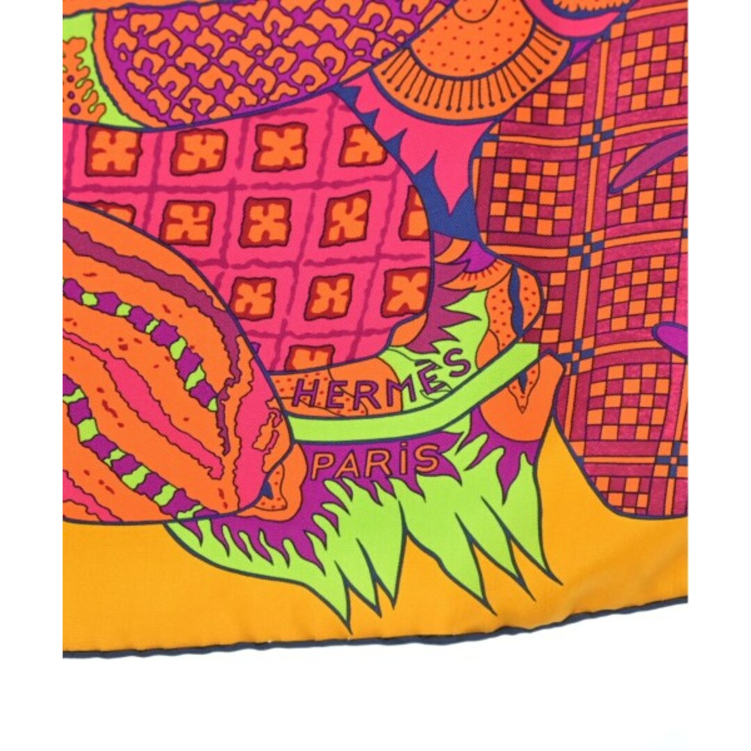 Hermes HERMES エルメス バンダナ・スカーフ 黄xピンクxオレンジ