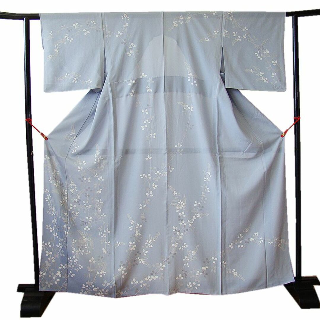 「縁」150ｃｍ～156ｃｍ 夏物 駒絽 豆花柄 訪問着 正絹 Ｕ８８６