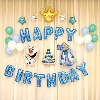 1 / 3 アナと雪の女王 バースデー 女の子　誕生日 バルーン　パーティー飾り(その他)