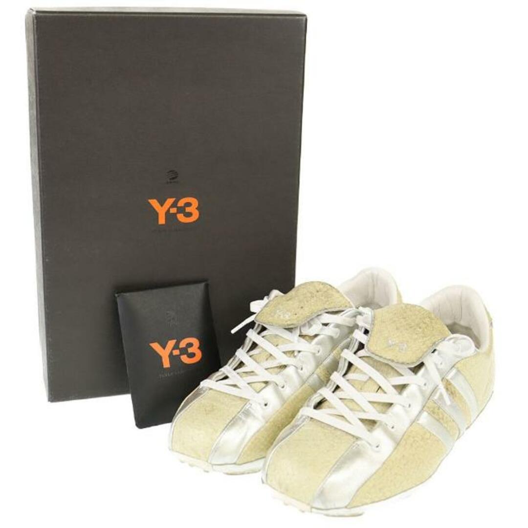 Y-3(ワイスリー)のワイスリー Y-3 ヨウジヤマモト アディダス 靴 ライン スニーカー サイズ約26cm 中古 ベージュ系 シルバー レザー 【中古】 | adidas メンズ カジュアル シューズ クツ ファッション パイソン ブランド Bランク メンズの靴/シューズ(スニーカー)の商品写真