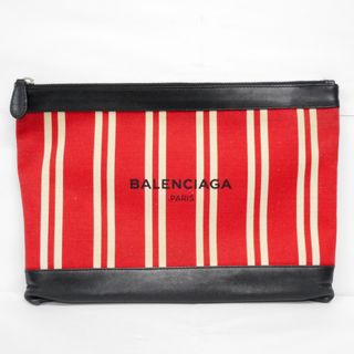 バレンシアガ(Balenciaga)のバレンシアガ クラッチバッグ ストライプ キャンバス レザー 420407 ID330162 中古(セカンドバッグ/クラッチバッグ)