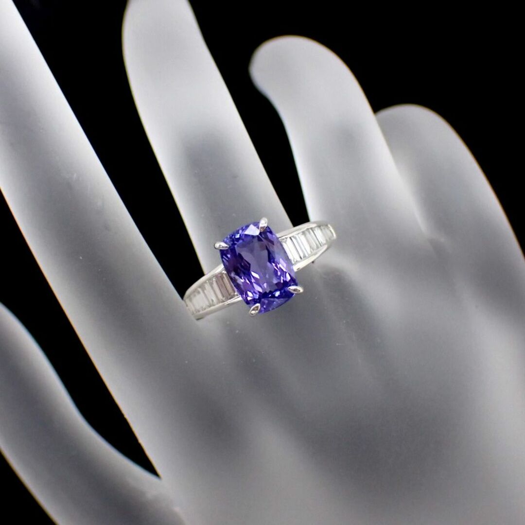 キラッキラ紫陽花カラータンザナイトリング3.27ct　PT900 レディースのアクセサリー(リング(指輪))の商品写真