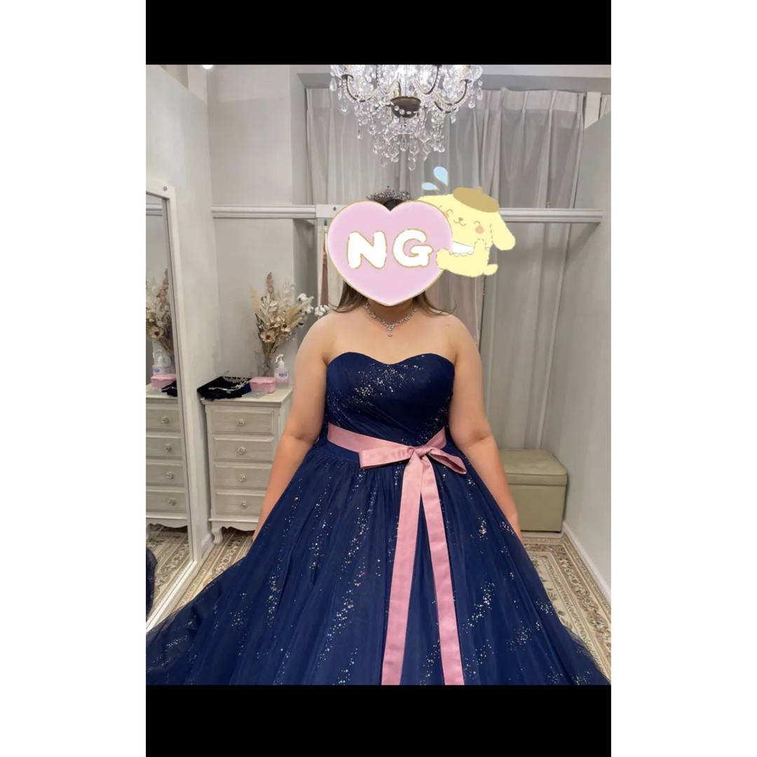 YNS Wedding カラードレス ネイビー 大きいサイズ レディースのフォーマル/ドレス(ウェディングドレス)の商品写真