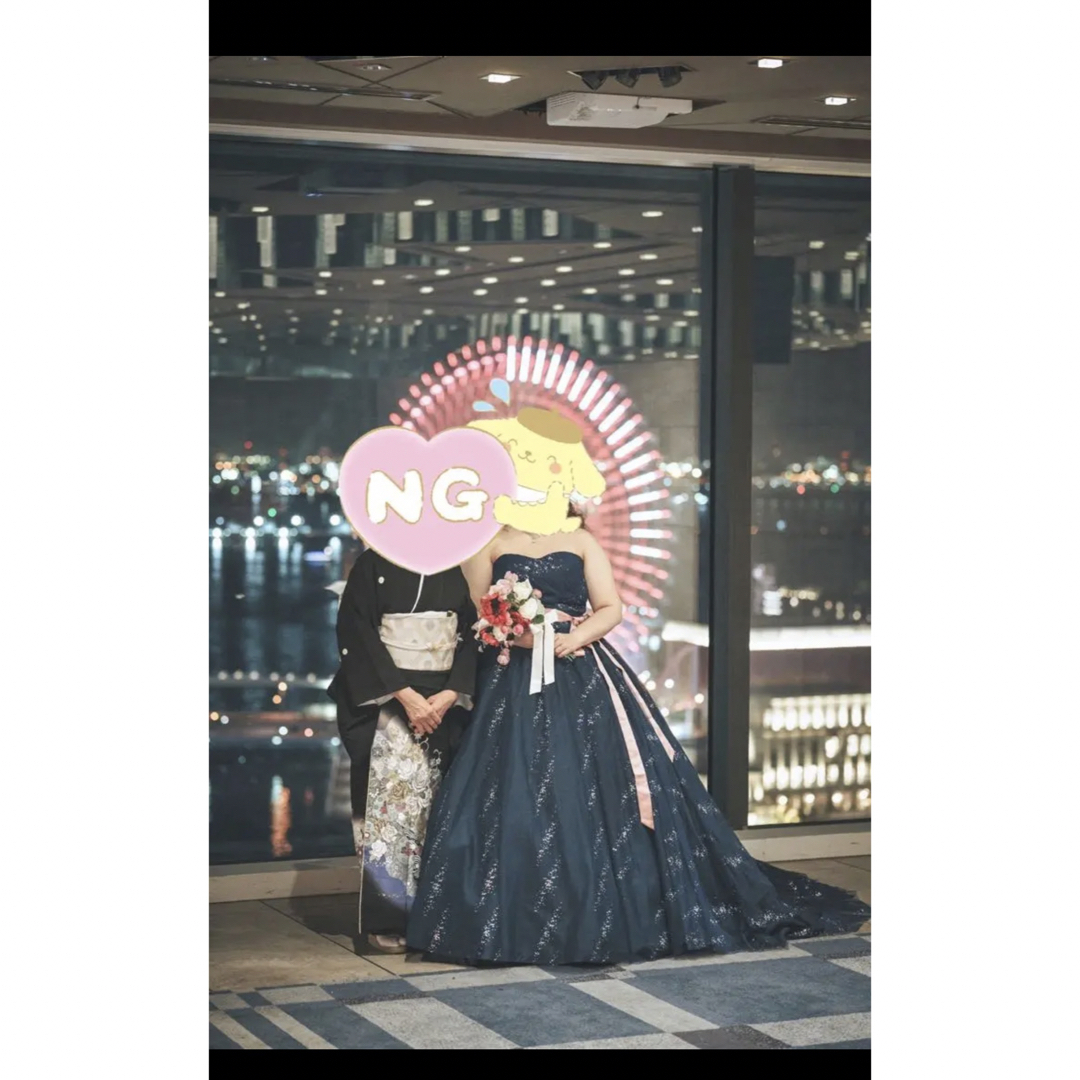 YNS Wedding カラードレス ネイビー 大きいサイズ レディースのフォーマル/ドレス(ウェディングドレス)の商品写真