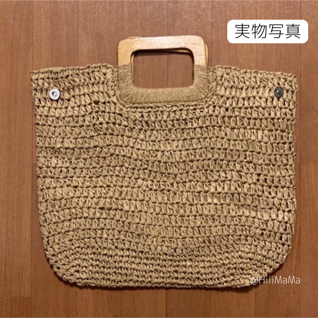 現品限り】 ウッドハンドル ストローバッグ かご 麻 マザーズバッグ 現品限り】 ウッドハンドル ストローバッグ かご 麻 マザーズバッグ