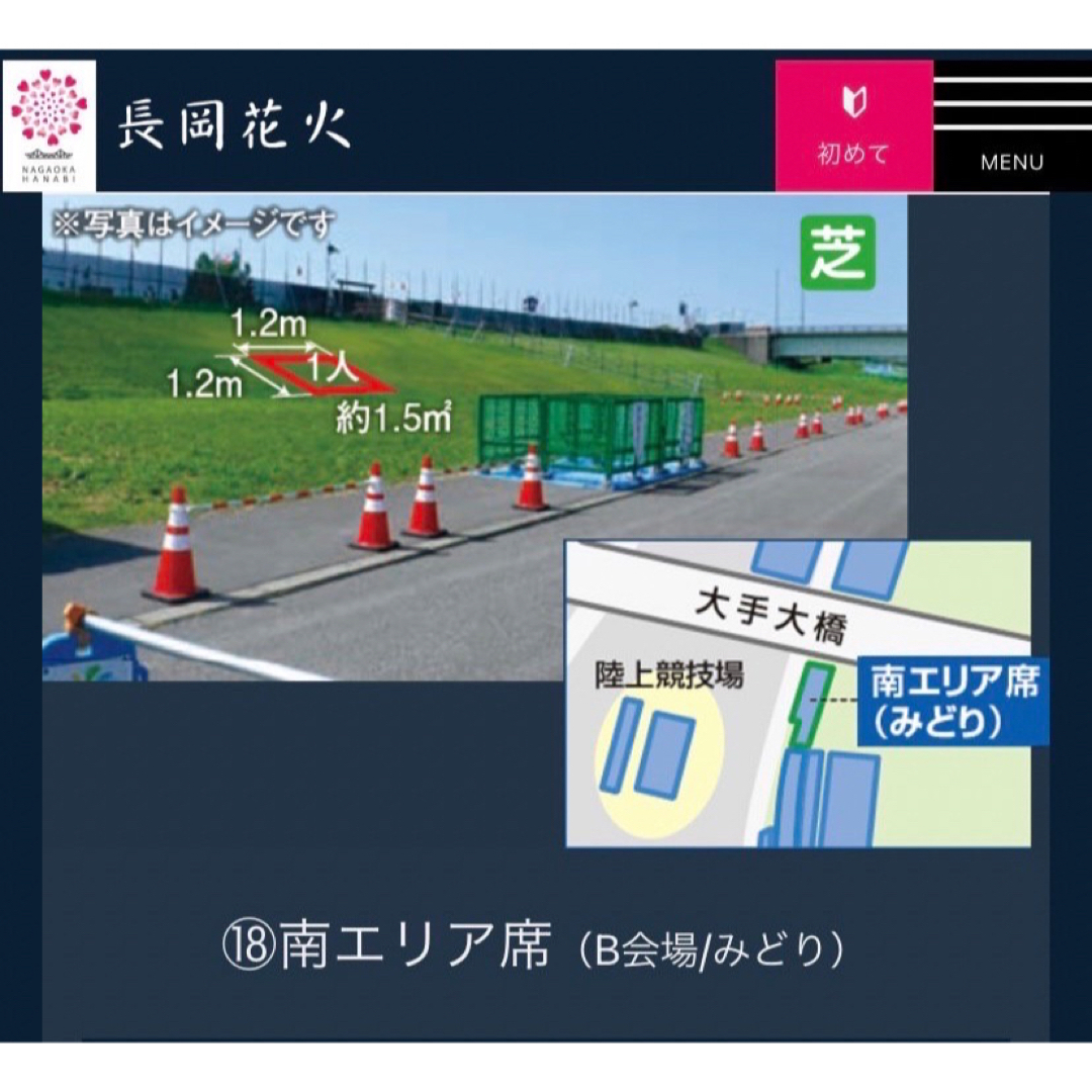 長岡花火 チケット 2023 8/2(水) 2枚 南エリア みどり席 チケットのイベント(その他)の商品写真