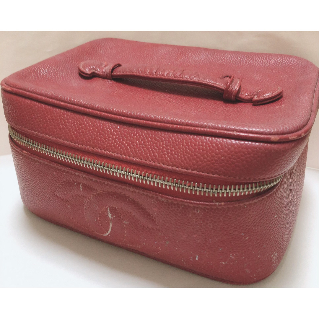 18000円 バニティポーチ キャビアスキン シャネル CHANEL