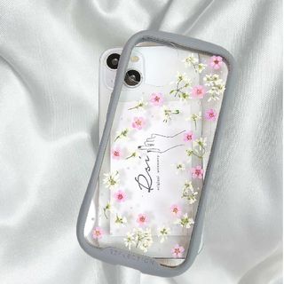 iPhoneケース　スマホケース　ハンドメイド　押し花スマートフォンケース(iPhoneケース)