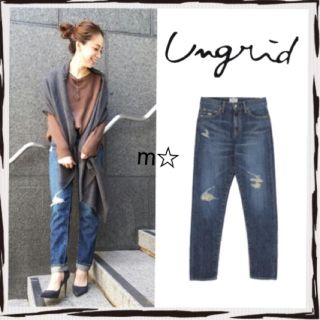 アングリッド(Ungrid)の【新品】インディゴクラッシュデニム(デニム/ジーンズ)