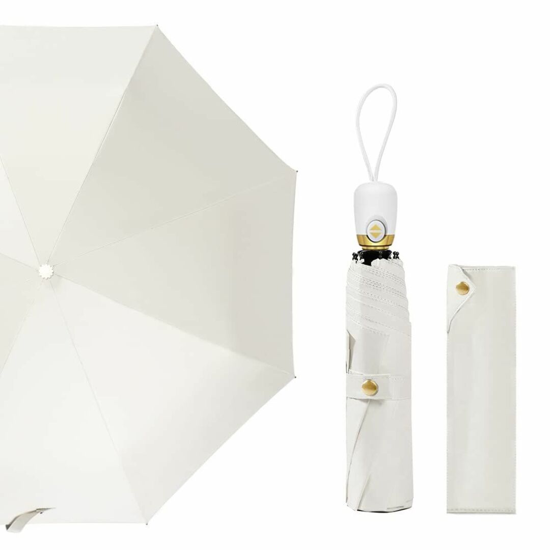 【色: ホワイト】Rhodium Ken 折りたたみ傘 日傘 ワンタッチ自動開閉