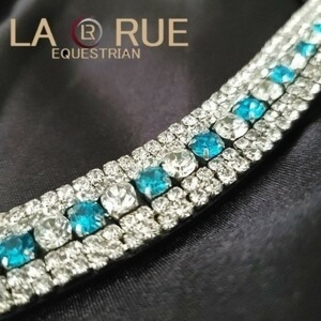 LA・RUE スワロフスキークリスタル 5ライン カーブ額革 乗馬用品 馬術