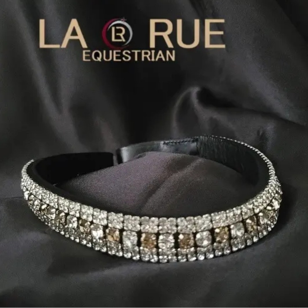 LA・RUE スワロフスキークリスタル 5ライン カーブ額革 乗馬用品 馬術