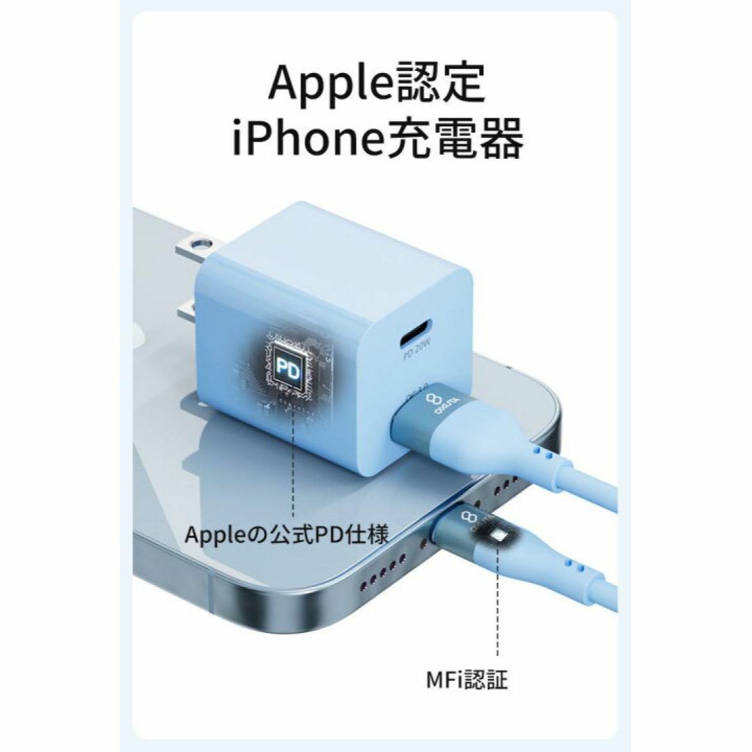 新品 充電ケーブル セット2m iPhone 充電器 Type-C PD 20Wの通販 by JulaS's shop｜ラクマ