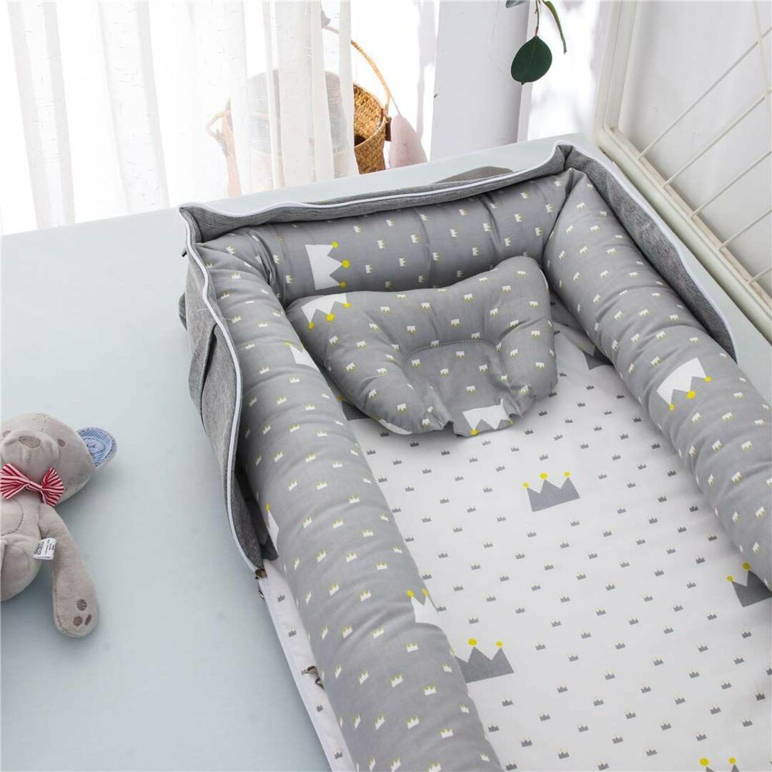 Luddy ベビーベッド 新生児 枕付き ベッドインベッド 折りたたみ式 携帯型