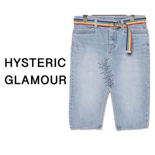 ヒステリックグラマー(HYSTERIC GLAMOUR)のHYSTERIC GLAMOUR【美品】ベルト付き デニム スリット スカート(ひざ丈スカート)