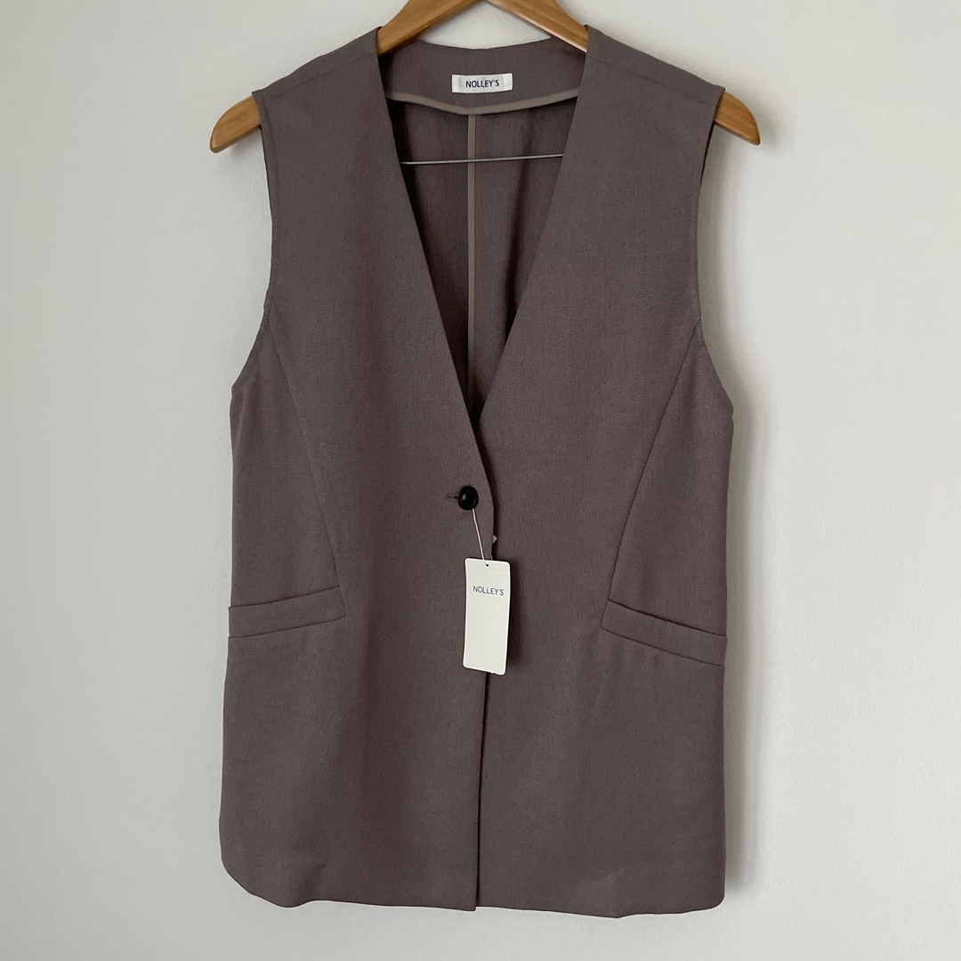 新品 ノーリーズ リネンライクジレ ジレ 3