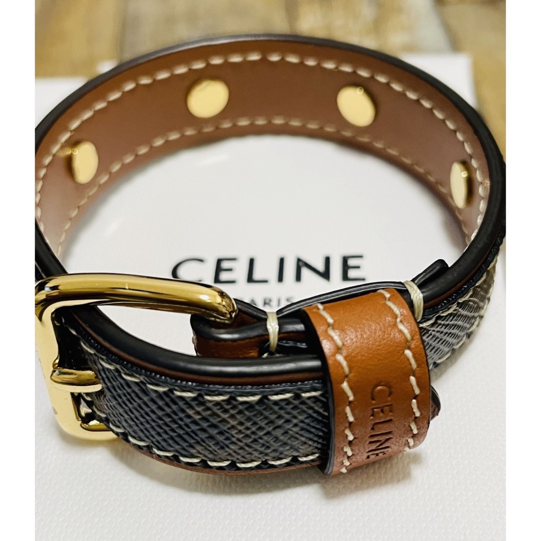 celine - CELINE(セリーヌ)トリオンフ レザーブレスレット タン