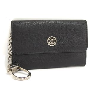 シャネル(CHANEL)のCHANEL コインケース コインパース キーチェーン付き レザー ブラック(コインケース)