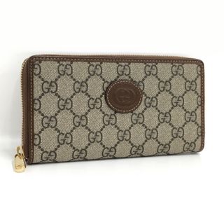 グッチ(Gucci)のGUCCI ラウンドファスナー財布 インターロッキングG GGスプリーム レザー(財布)