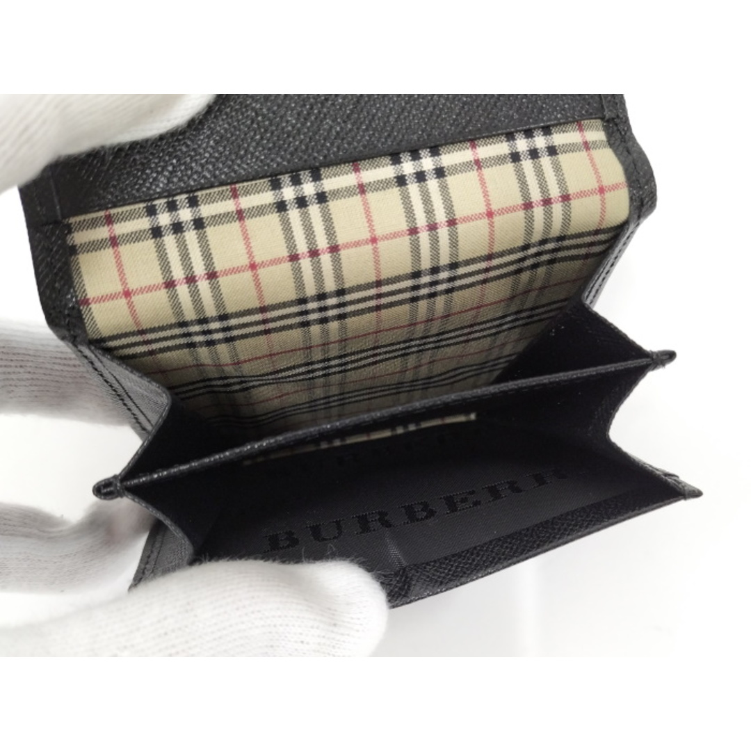 BURBERRY 二つ折り財布 コインケース レザー ブラック