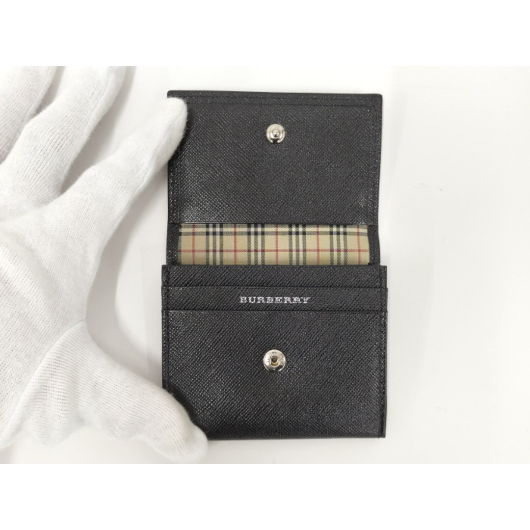 BURBERRY - BURBERRY 二つ折り財布 コインケース レザー ブラックの