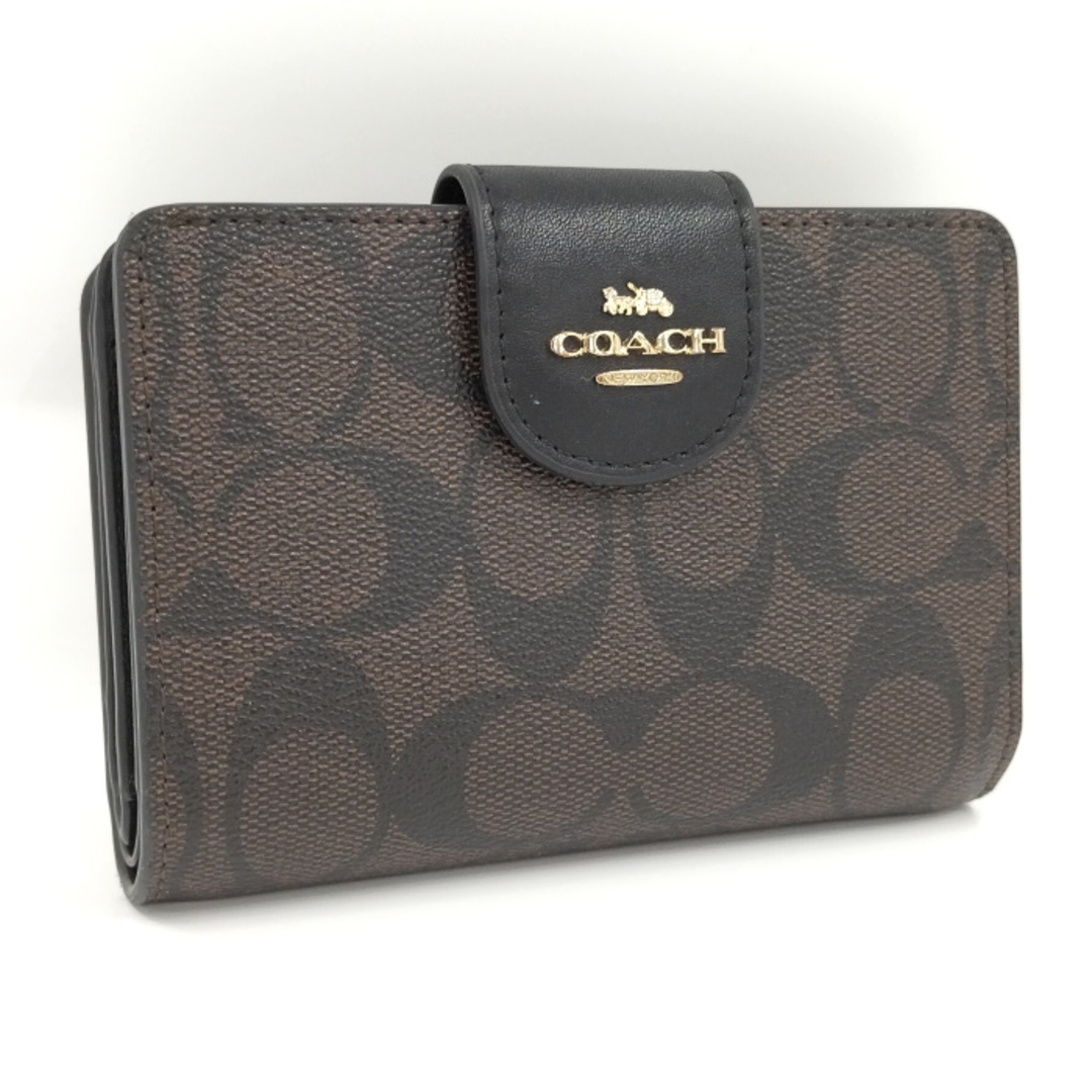 COACH(コーチ)のCOACH シグネチャー L字ファスナー財布 PVCコーティング ブラウン レディースのファッション小物(財布)の商品写真