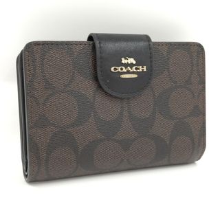 コーチ(COACH)のCOACH シグネチャー L字ファスナー財布 PVCコーティング ブラウン(財布)