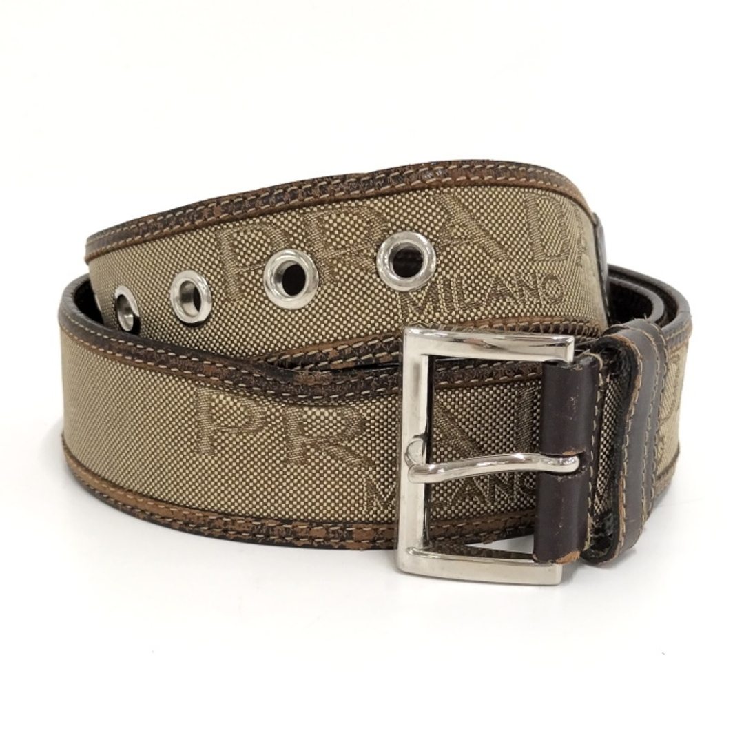PRADA - PRADA ベルト レザー キャンバス ブラウン ベージュ 2C 3612の