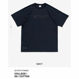 ダブルタップス(W)taps)のNAVY L 23SS WTAPS COLLEGE / SS / COTTON(Tシャツ/カットソー(半袖/袖なし))