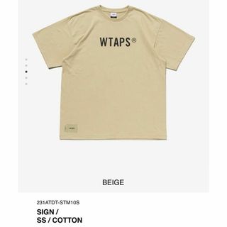 ダブルタップス(W)taps)のBEIGE L 23SS WTAPS SIGN / SS / COTTON(Tシャツ/カットソー(半袖/袖なし))