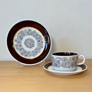 ロールストランド(Rorstrand)の【美品】Gefle ゲフレ Maud ティーカップ&ソーサー、プレート(食器)