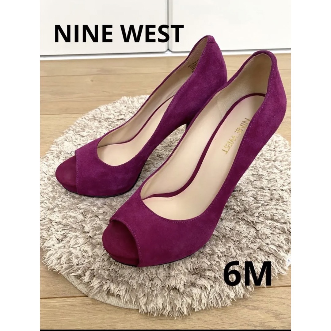 NINE WEST - ナインウエスト パンプス オープントゥ 美品 6M 23 ピンク