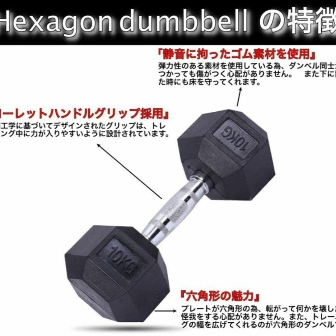 ヘキサゴンダンベル 20kg 2個セット 筋肉トレーニング 六角 スタイリッシュ