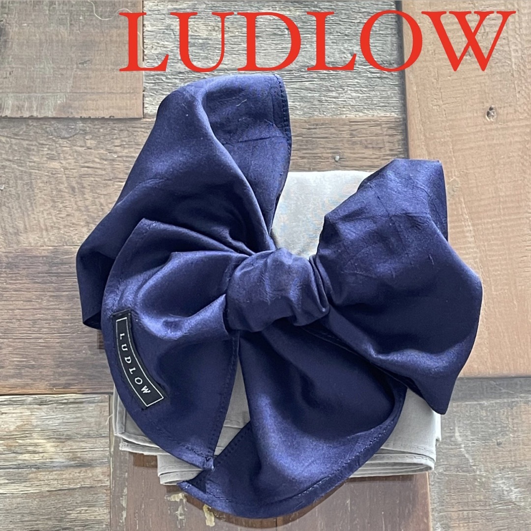 未使用★ラドロー LUDLOW リボンハンカチ　カーキ