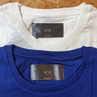 ダブルジェーケー(wjk)のwjk クルーネック 半袖 Tシャツ S 2枚セット ホワイト ブルー(Tシャツ/カットソー(半袖/袖なし))