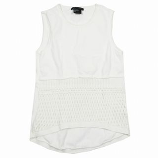 アルマーニエクスチェンジ(ARMANI EXCHANGE)のA/X ARMANI EXCHANGE ノースリーブ ニット S 白 ホワイト(ニット/セーター)