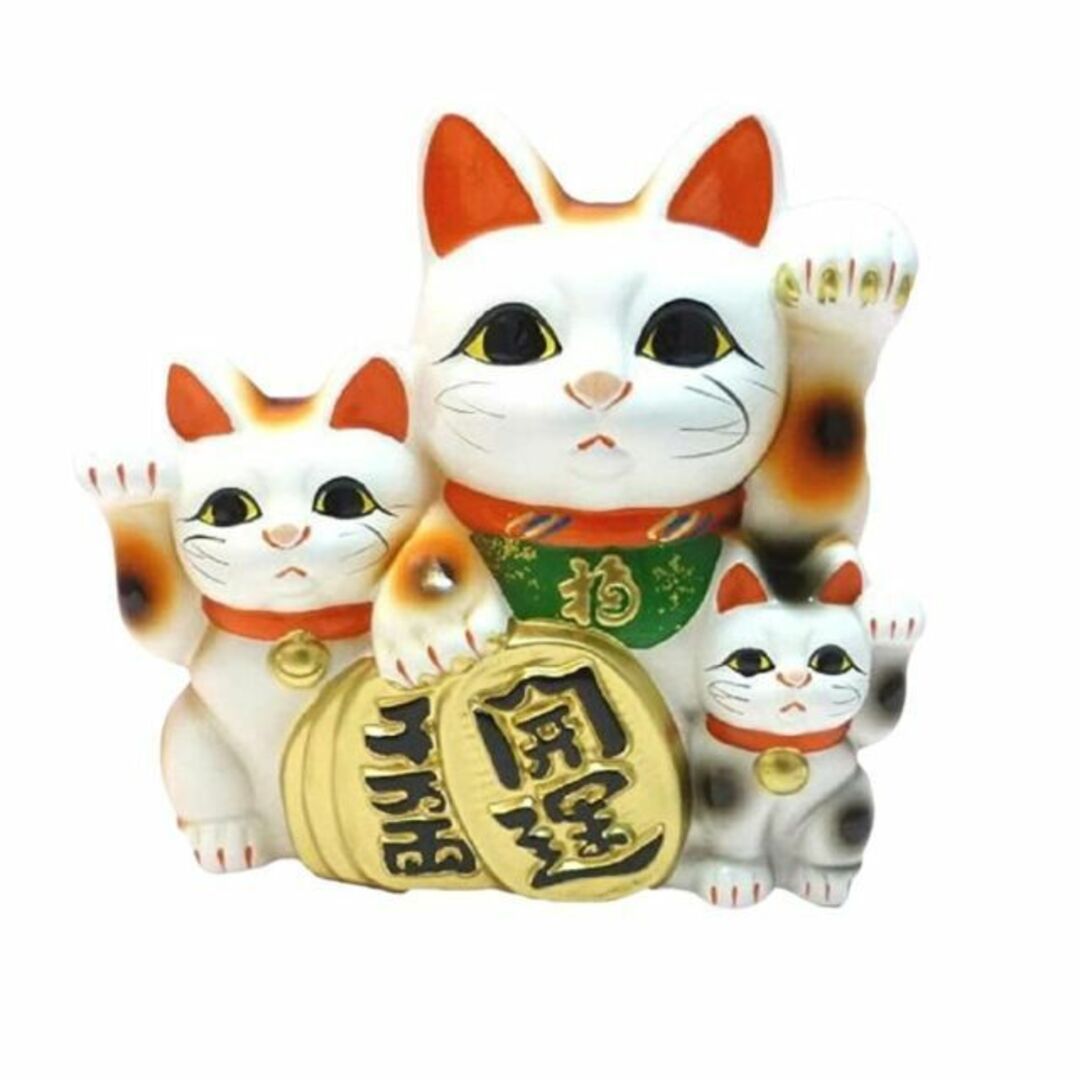 開運 三匹猫 貯金箱 19cm 1