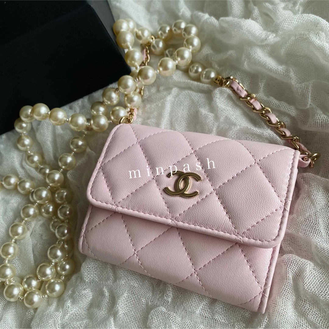 CHANEL - CHANEL ♡ パールチェーン カードケースの通販 by ♡minpash