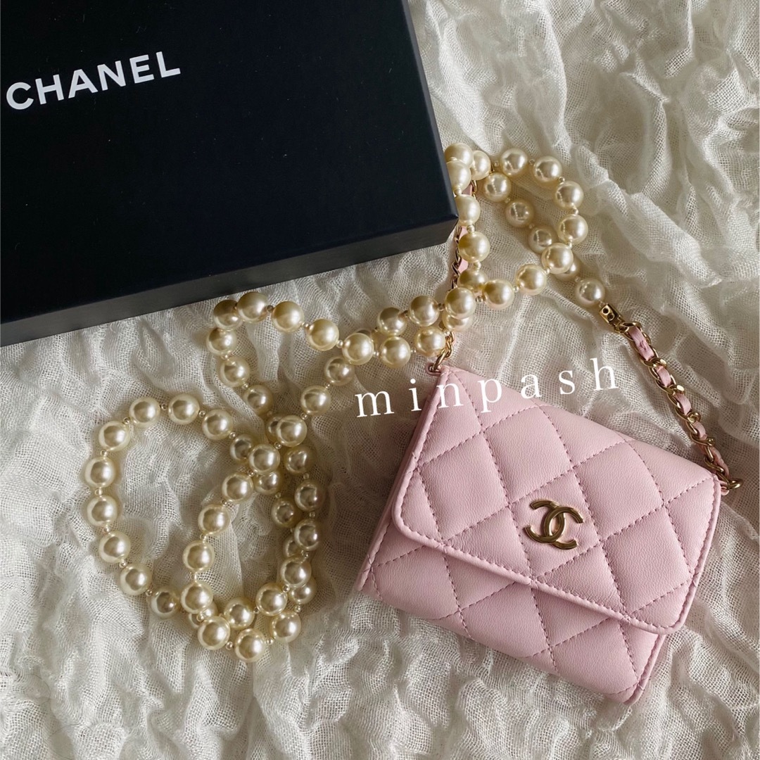 CHANEL ♡ パールチェーン カードケース