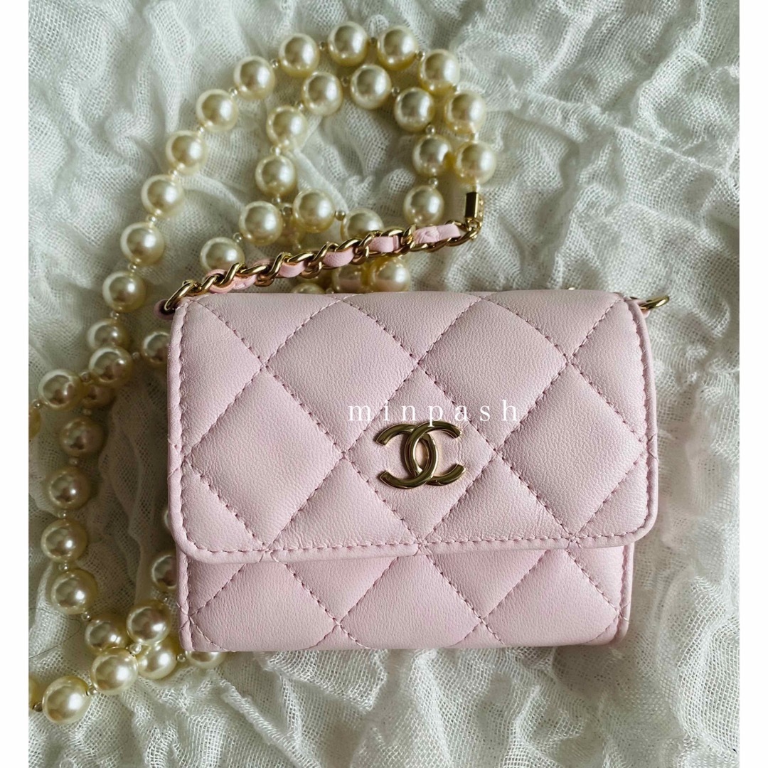 CHANEL - CHANEL ♡ パールチェーン カードケースの通販 by ♡minpash