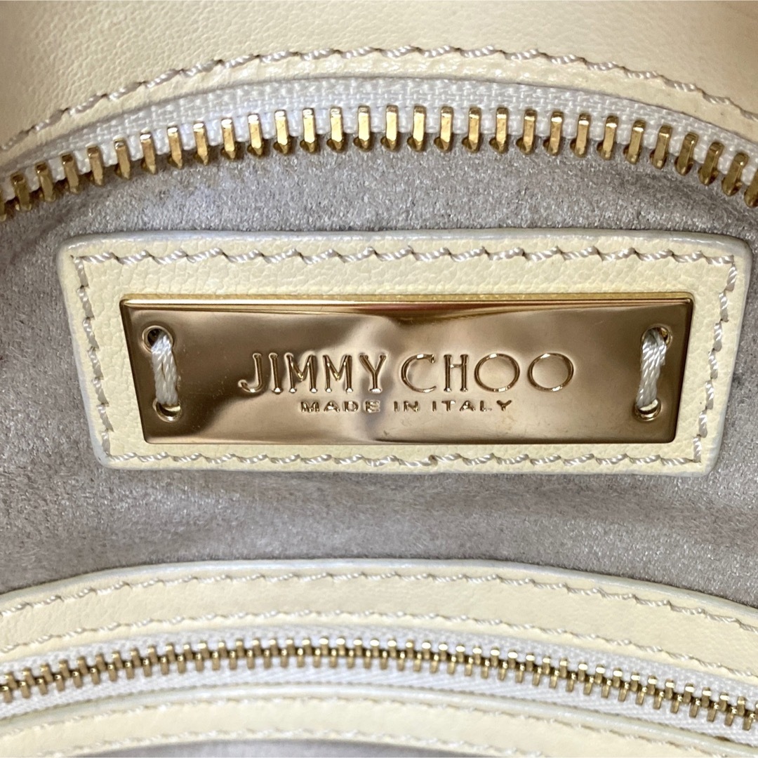 【JIMMY CHOO】クリーム色 パイソン×レザー 2WAY ショルダーバッグ