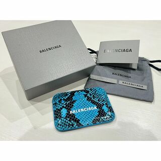 【未使用品】バレンシアガ　レザー　ロゴ　カードケース　パイソン柄　 | フリマアプリ ラクマ