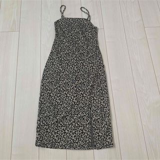 ザラ(ZARA)のZARA ヒョウ柄　レオパード　スリット入り　キャミワンピース(ひざ丈ワンピース)