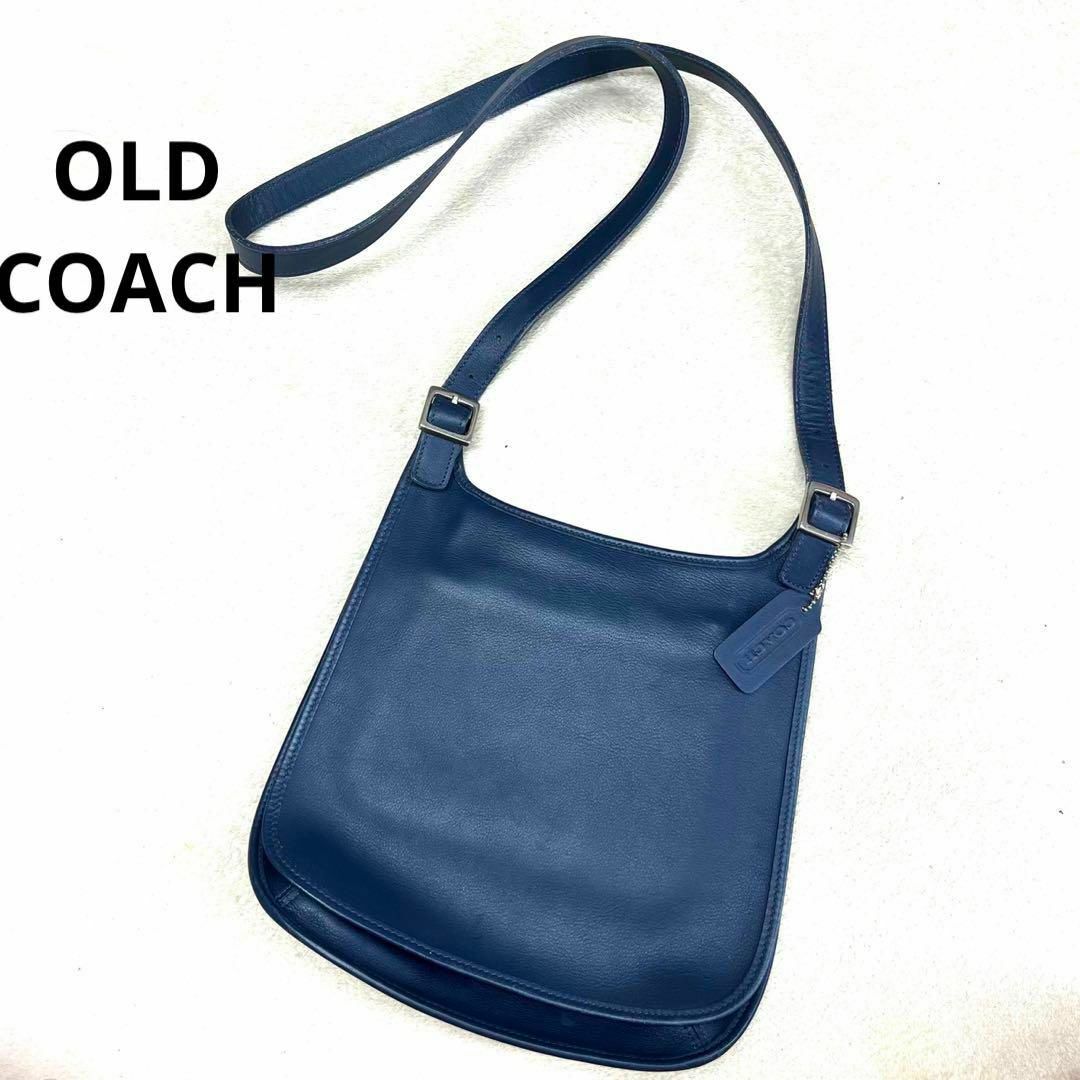 【ヴィンテージ】COACH オールドコーチ レザー ショルダーバッグ ネイビー